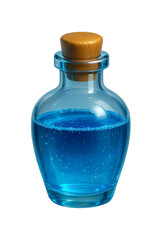 Crystal Elixir Potion Bottle with Multifaceted 3D Crystal Inside Cutout Transparent PNG