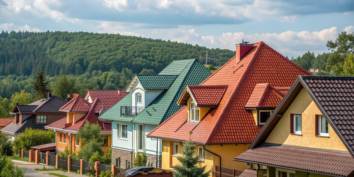 roof of houses in the village