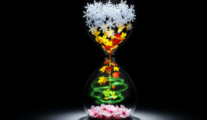 Seasonal Hourglass – Time and Nature Concept