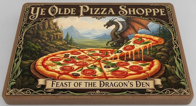 Ye Olde Pizza Shoppe Feast of the Dragons Den.