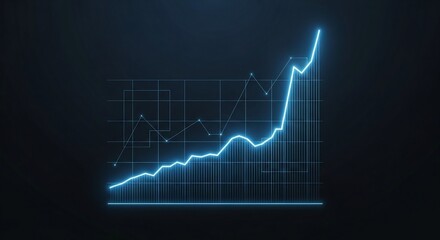 stock market graph on black background