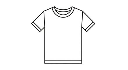 Simple T Shirt Outline Icon Vector Graphic.
