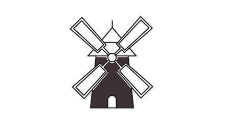 Obraz premium windmill vector illustration
