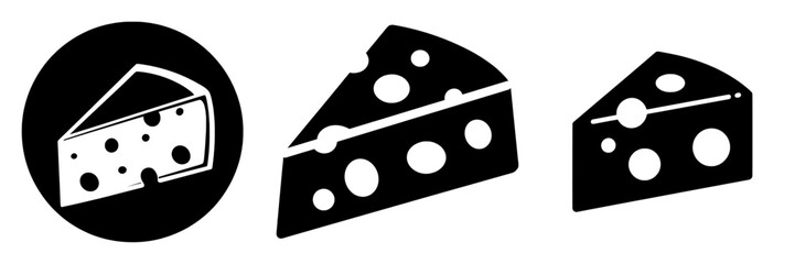 The icon for cheese is represented as a flat illustration in a modern style, symbolizing cheese as a sign