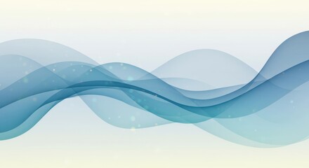 Abstract flowing blue waves creating a dynamic and ethereal visual effect on a light background