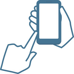 スマートフォンを操作する手のイラスト