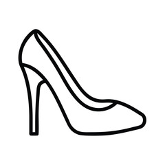 Elegant black high heel shoe silhouette on a clean white background