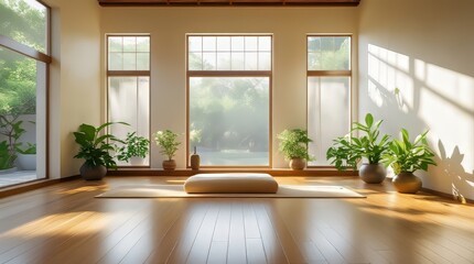 The Modern Zen Meditation Room with Natural Light and Minimalist Decor	 