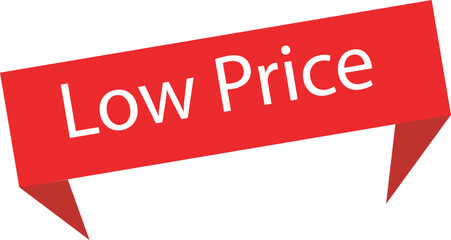 Low Price Red Ribbon Banner - Sale Promotion Design