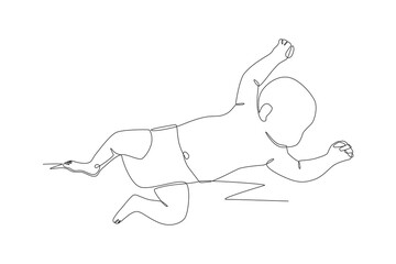 Baby sleeping concept one-line drawing