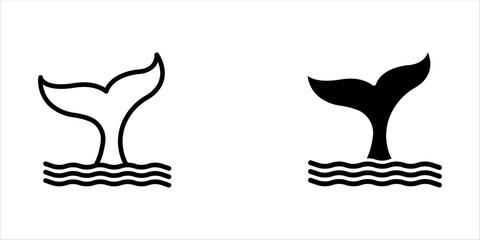 whale tail Icon vector sign isolated for graphic and web design. whale tail symbol template color editable on white background.