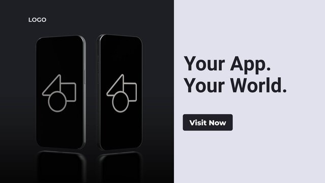 Modern 3D Phone Mockup Presentation App Showcase