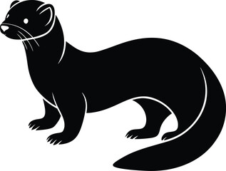 Black seal on the beach, a vector illustration of the wild mammal silhouette against white nature background, like a drawing or outline icon