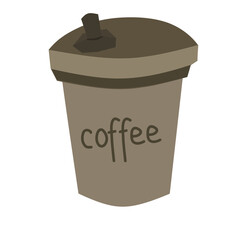 cup of coffee vector illustration, coffee for travelling, easy to bring
