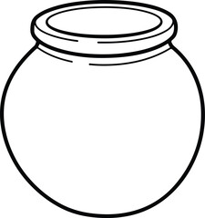 Vector silhouette round fishbowl outline with black and white illustration