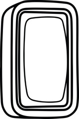 Vector silhouette rounded rectangle frame design illustration