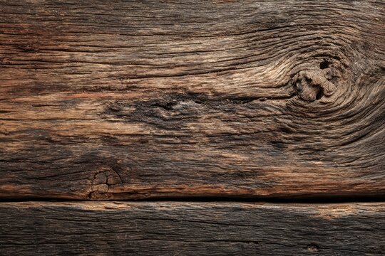 Closeup of aged weathered wood showcasing knots and textural grain patterns