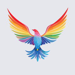 Multicolor Bird with Extended Wings – AI Generated