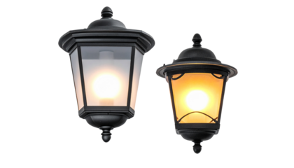 Dual decorative layered lamp collection isolated on transparent background