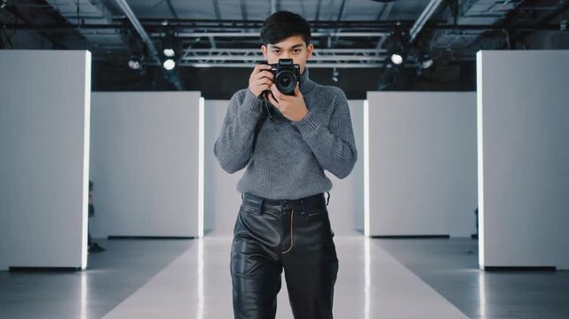 Photographer on a fashion catwalk.