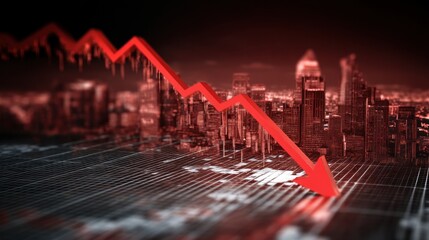 Fototapeta premium Financial market decline concept