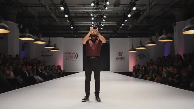 Photographer on a fashion catwalk.
