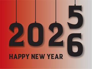 HAPPY NEW YEAR BANNER RED & WHITE.