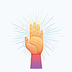 Fototapeta premium Radiant Hand of Light – AI Generated