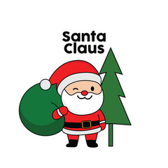 cute santa claus icon for christmas greeting banner