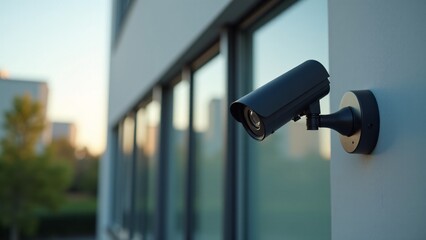 Security Camera Mounted On Building Exterior
