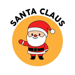 cute santa claus icon for christmas greeting banner