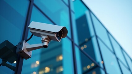 Security Camera Attached To Building Facade