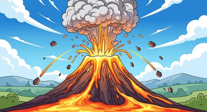 Volcanic Eruption - A Powerful Display of Natures Fury.