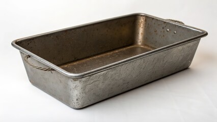 Metal baking pan with handles for kitchen use and cooking tasks