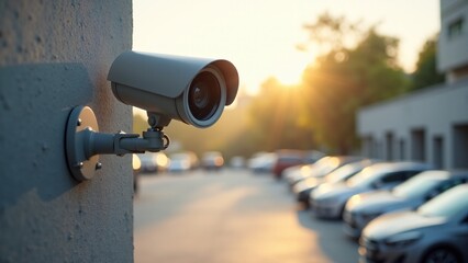 Security Camera Overlooking Outdoor Parking Lot