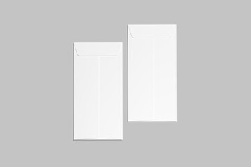 Realistic DL Envelope Mockups on white 3D rendering