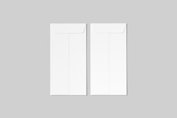 Realistic DL Envelope Mockups on white 3D rendering