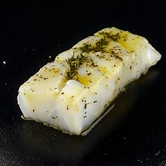 Delicious Herb-Crusted Cod Fillet, Cooked Seafood, Gourmet Food Photography
