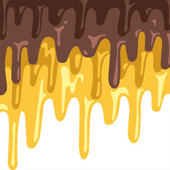 hot melt cheesy, choco cheese flat melting,Chocolate drip background, hot cocoa flow, sweet dessert vector, 
milk drop illustration, brown liquid wave, melting chocolate cartoon,