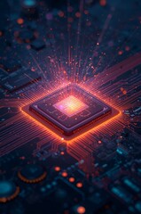 Quantum Computing Processor Chip with Glowing Circuits