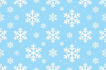Classic Seamless Snowflake Pattern on Soft Blue Background – Versatile Winter Design for Print & Digital Use
