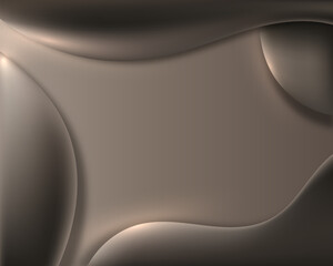 abstract gradient background with smooth brown beige curves and glossy wave texture for modern elegant wallpaper design and creative digital art template