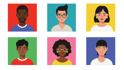 Diverse Avatars Collection: Modern Flat Design User Profiles