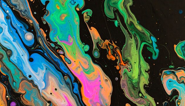 Abstract fluid art with vibrant colors