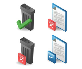 Illustration of a digital data waste sorting bundle