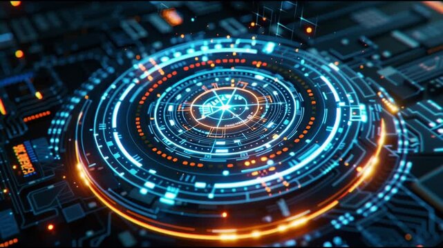 Digital Circuitry: A mesmerizing, futuristic portrayal of interconnected digital circuits and electrical pathways, resonating with the essence of technological advancement and scientific innovation. 