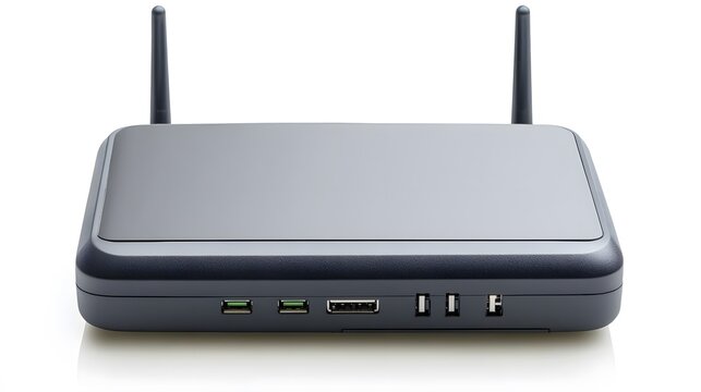 Modern Wireless Network Router Device with USB Ports