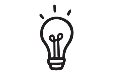 vector light bulb icon on white background   