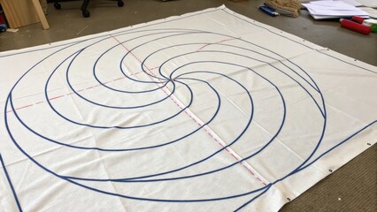 Spiral pattern design on fabric for artistic projects