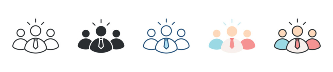 Leadership Icon Set Multiple Style Collection